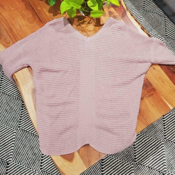 Seven Sisters- High-Low Knit Strappy Front V Neck Knit Sweater - Picture 2 of 9